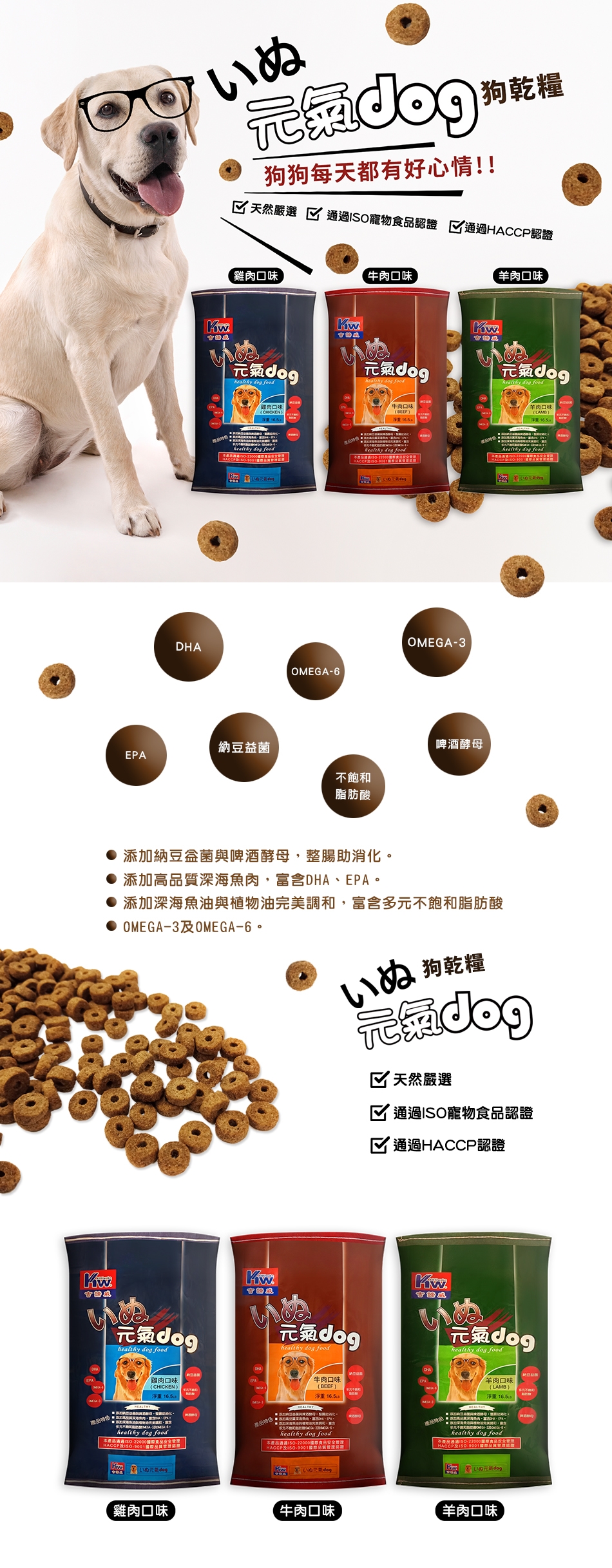 元氣dog狗乾糧 系列16.5LB(牛肉, 雞肉, 羊肉)